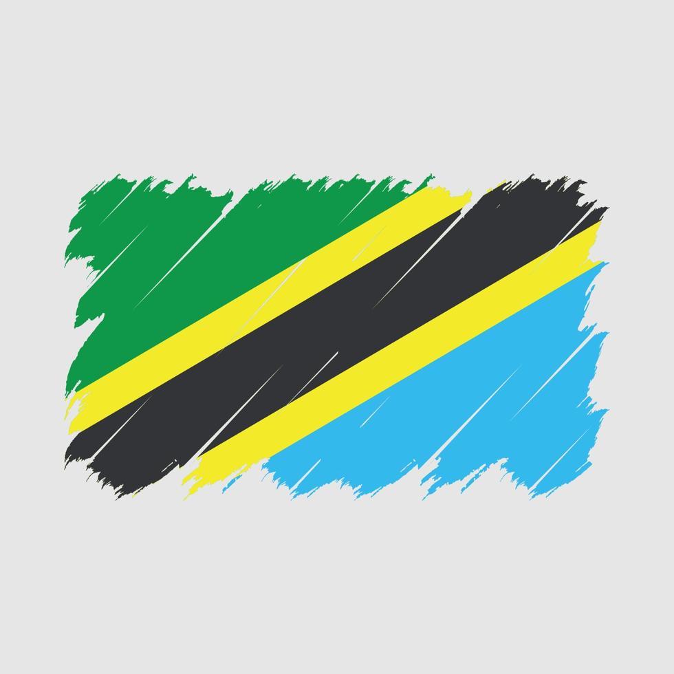 vetor de escova de bandeira da tanzânia