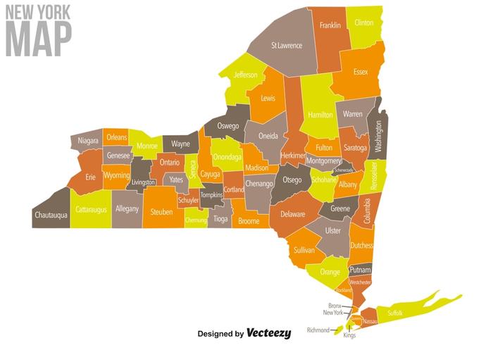 Mapa vetorial de Nova York vetor