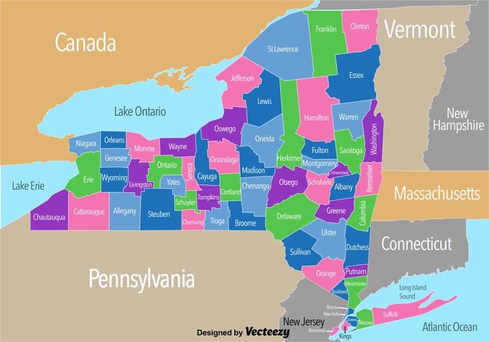Mapa vetorial de Nova York vetor