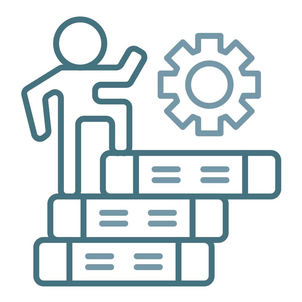 linha de progresso acadêmico ícone de duas cores vetor