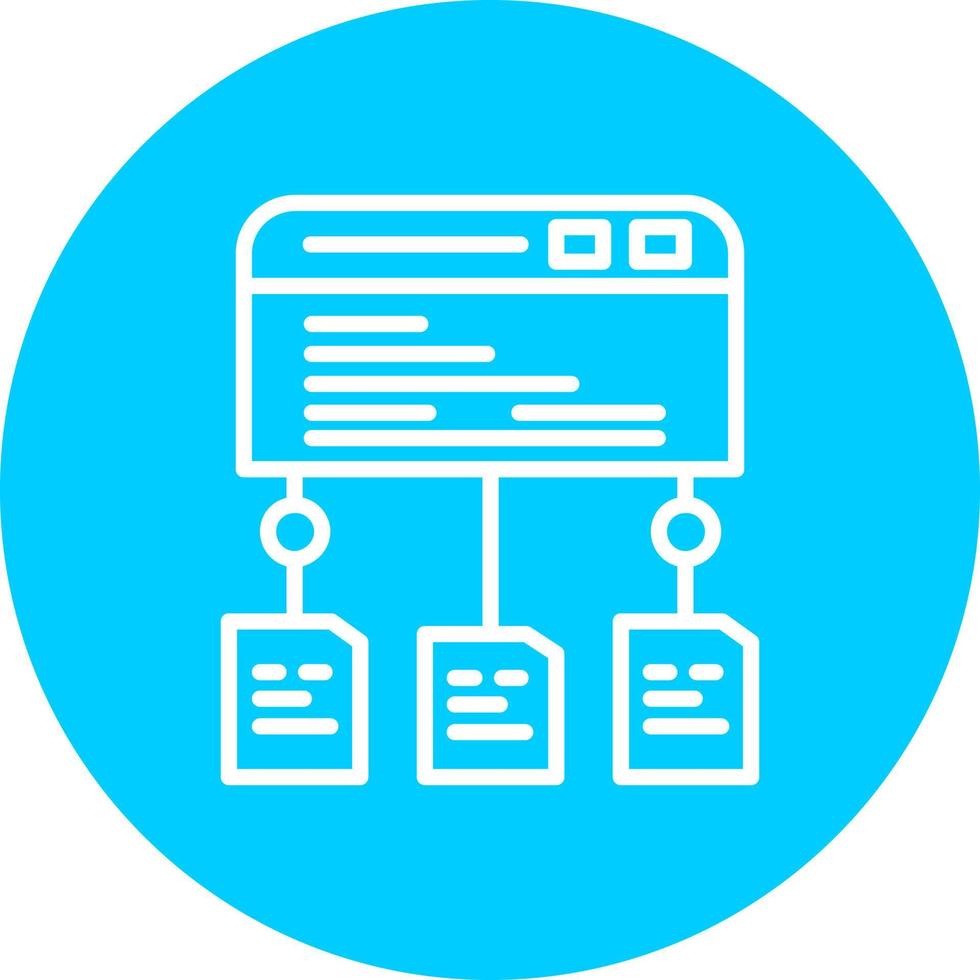 ícone de vetor de fluxo de dados