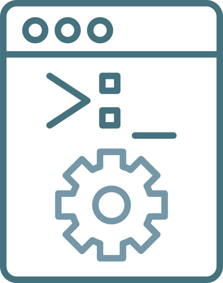 ícone de duas cores da linha do console do sistema vetor