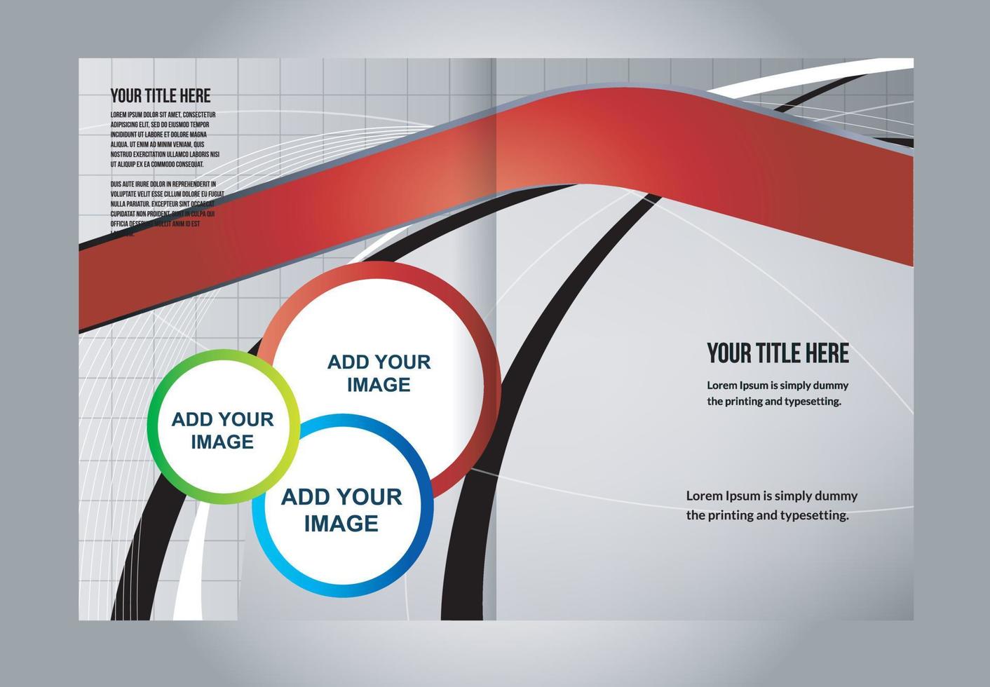 vector design de modelo de impressão de brochura com duas dobras vazias, layout de livreto