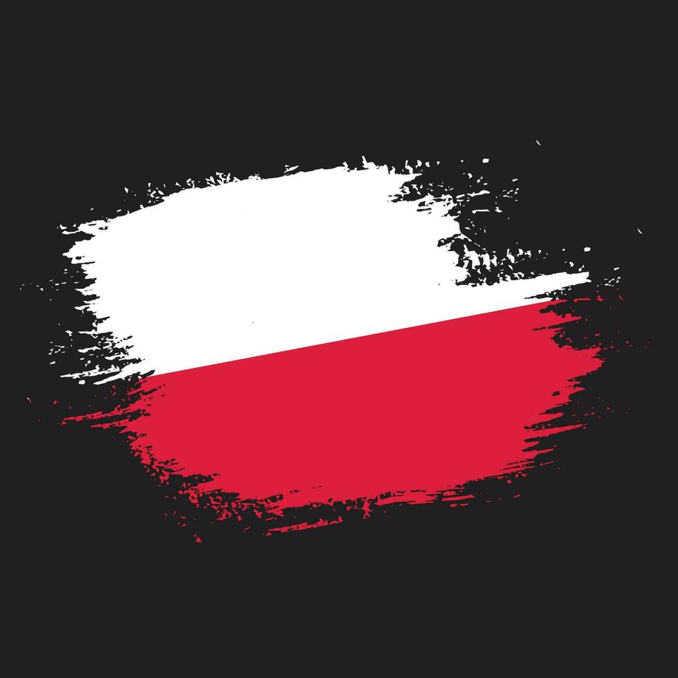 vetor de bandeira da polônia pincelada grunge