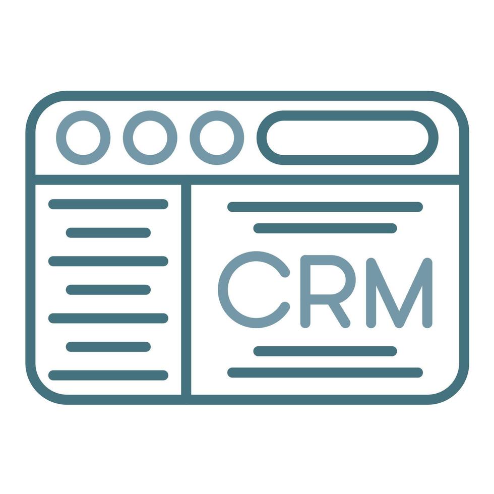 ícone de duas cores de linha crm vetor