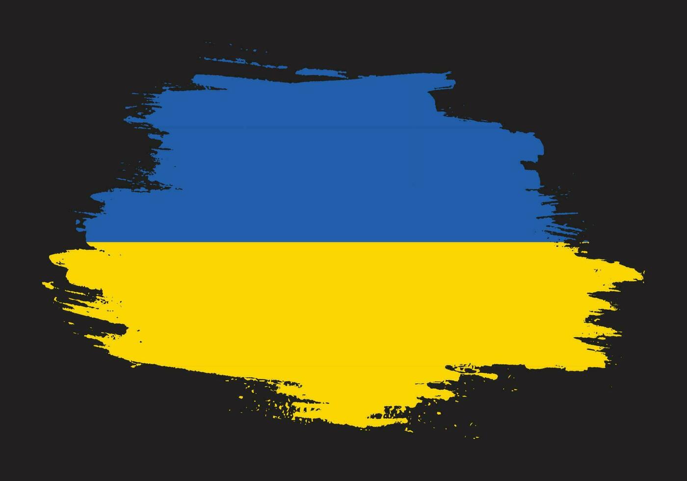 vetor pincelada bandeira da ucrânia