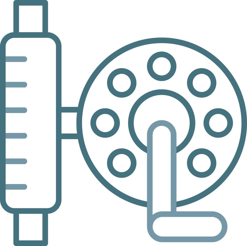 ícone de duas cores da linha do carretel de pesca vetor