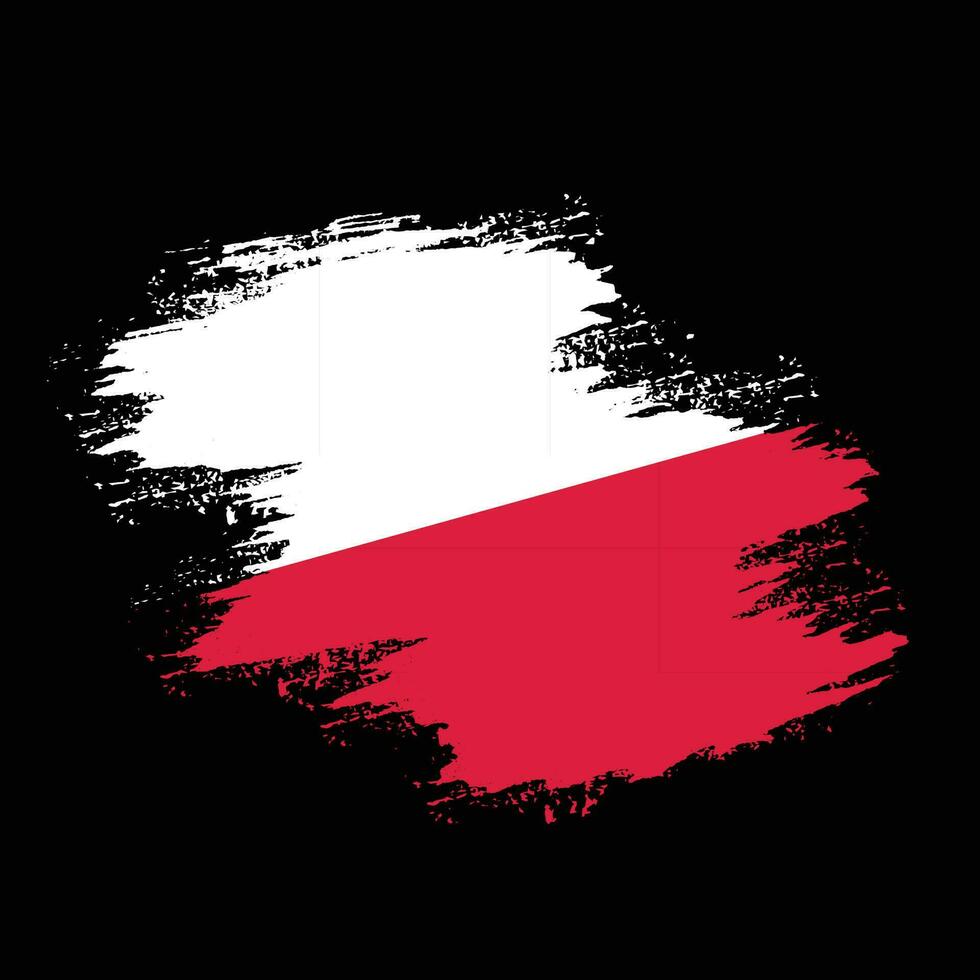 vetor de bandeira da polônia vintage de textura plana grunge