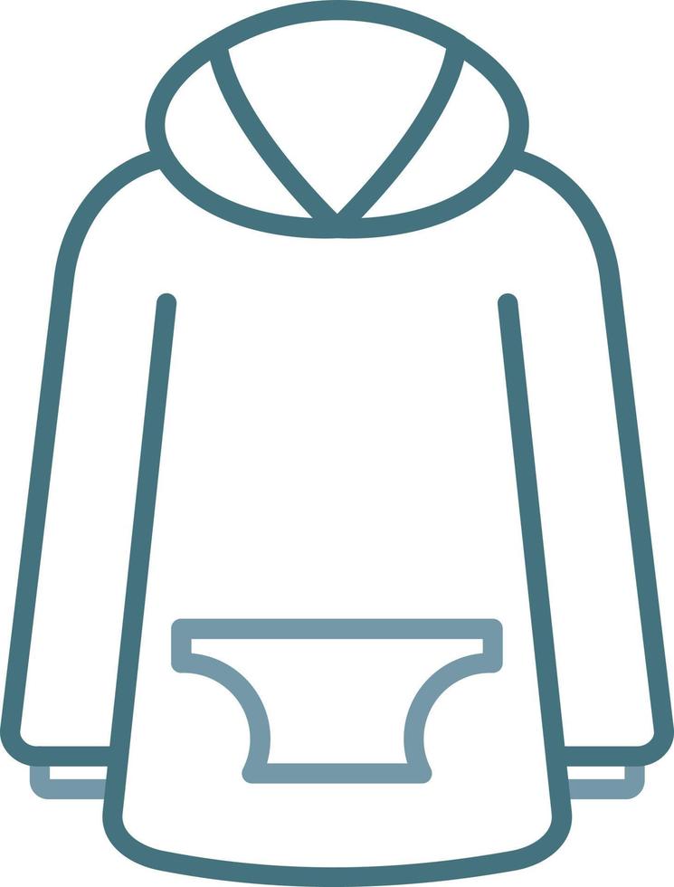 ícone de duas cores de linha de roupa de chuva vetor