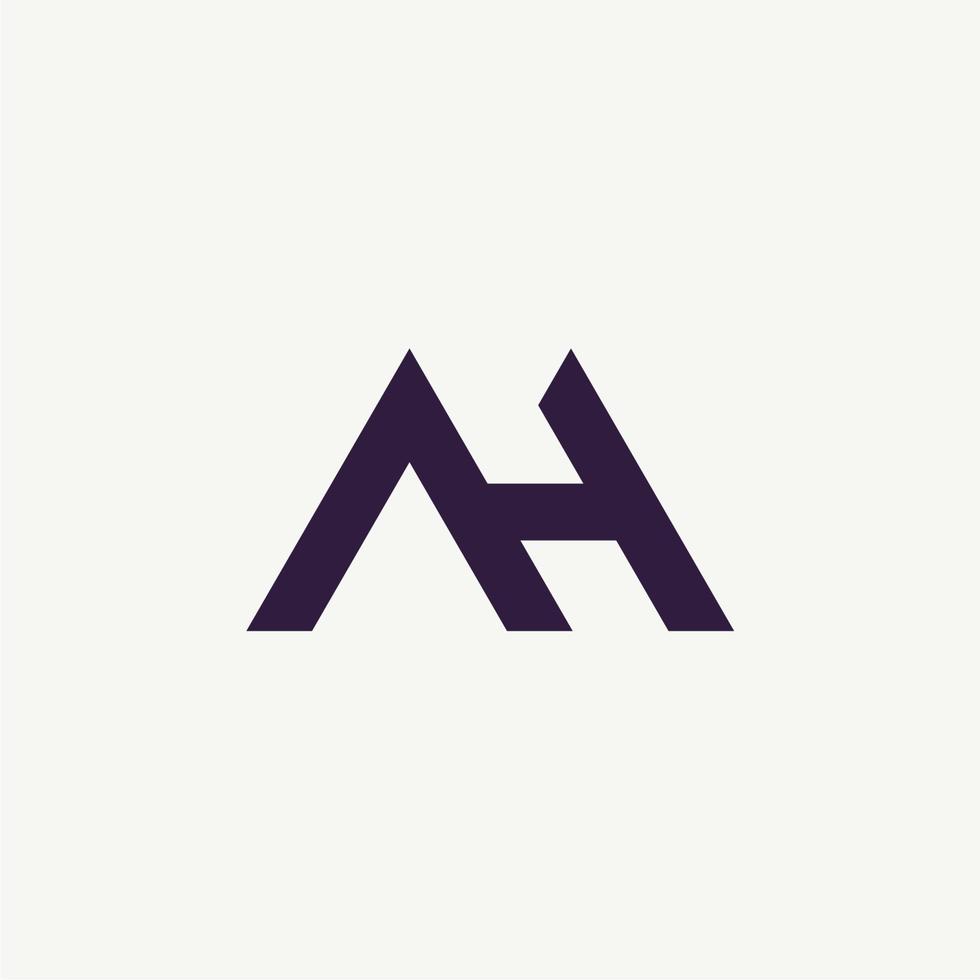 logotipo ah ou ha. inicial atraente criativa moderna inicial ah ha ah logotipo de ícone de letra inicial vetor