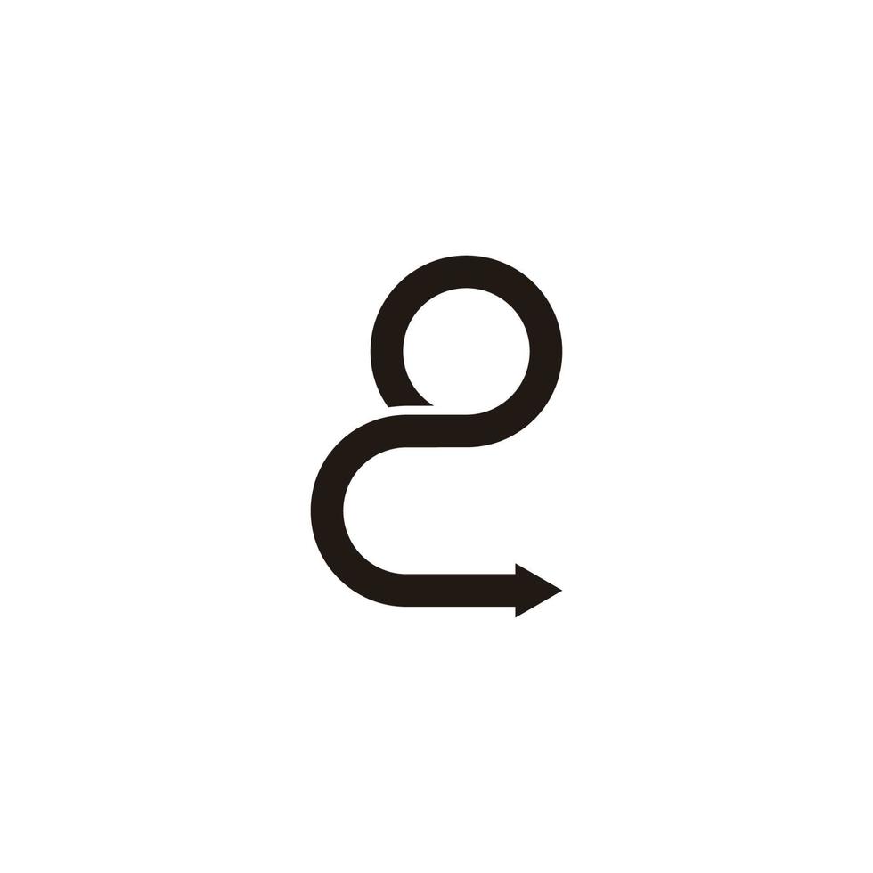 letra 2d vetor de logotipo de linha de loop abstrato