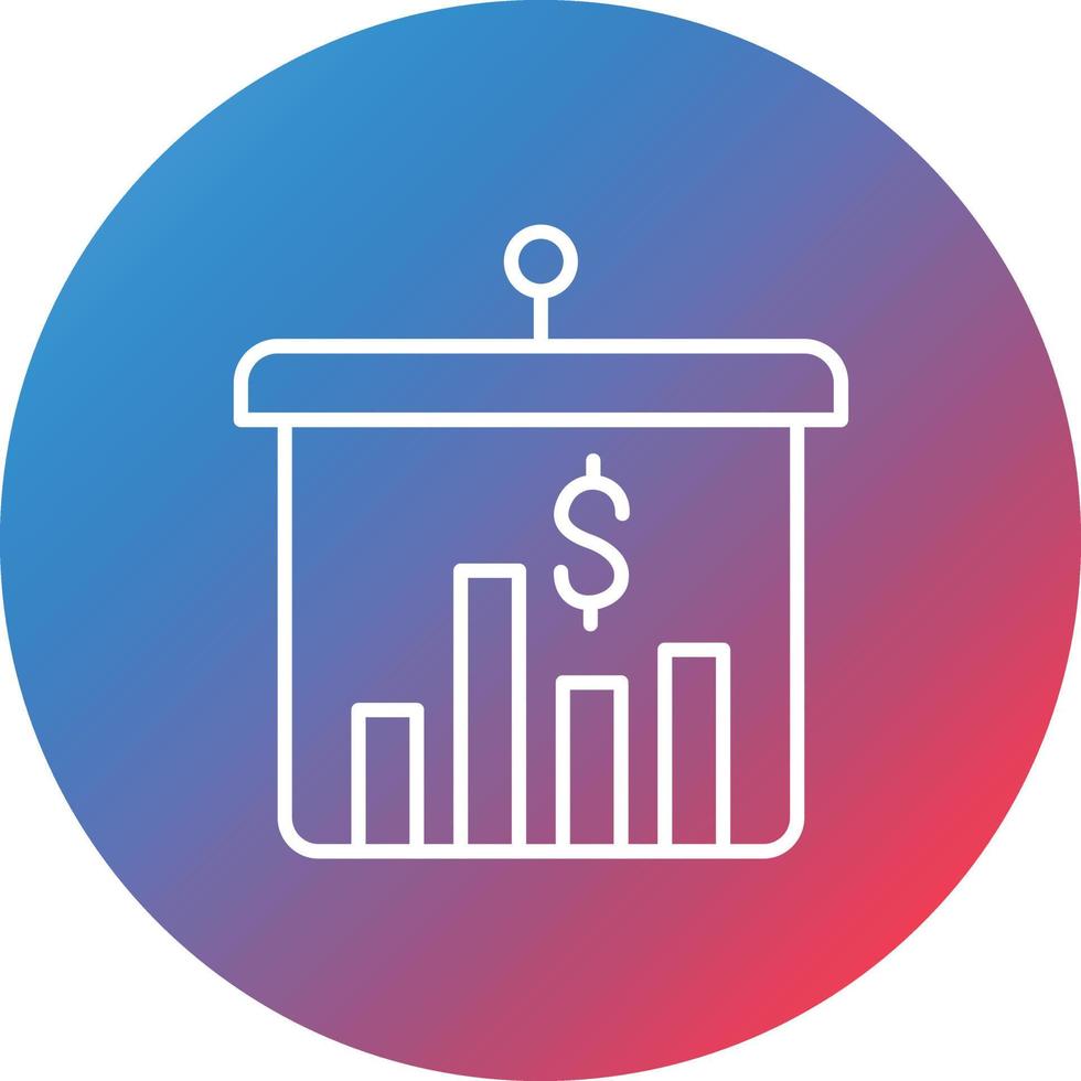 plano de negócios linha gradiente ícone de plano de fundo do círculo vetor