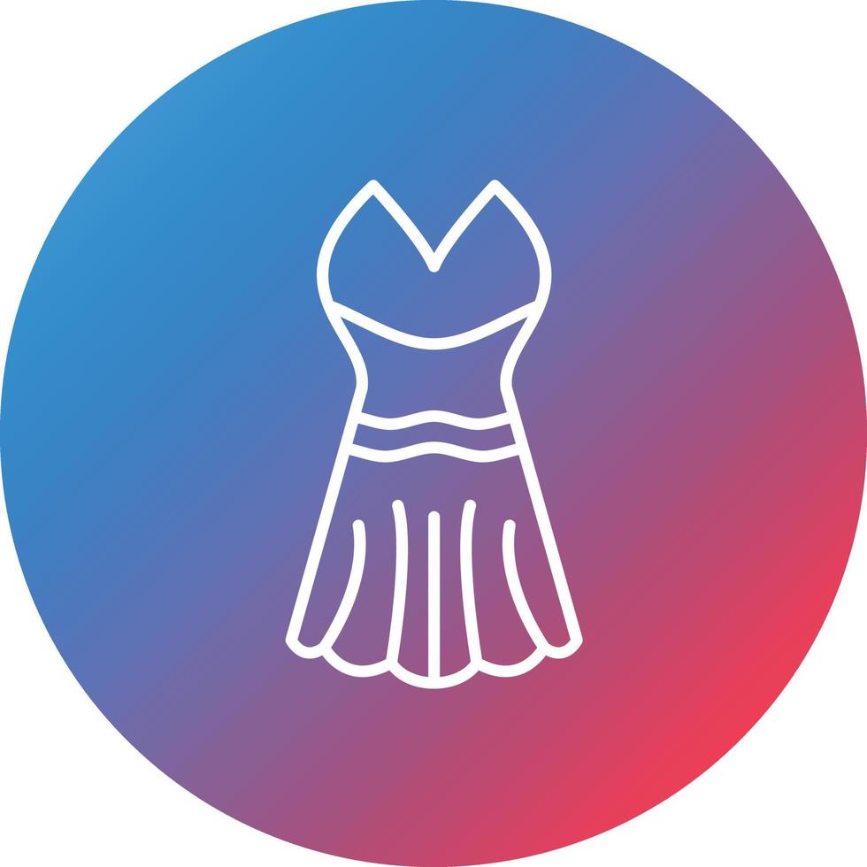 ícone de fundo do círculo gradiente da linha do vestido de coquetel vetor