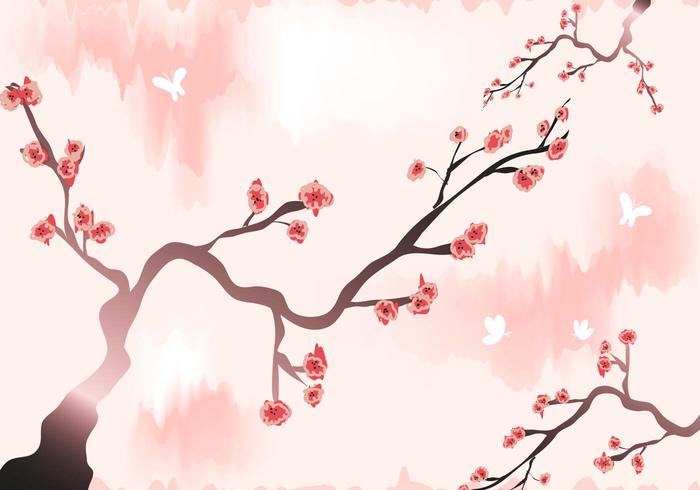 Plum Blossom Wallpaper Wallpaper vetor