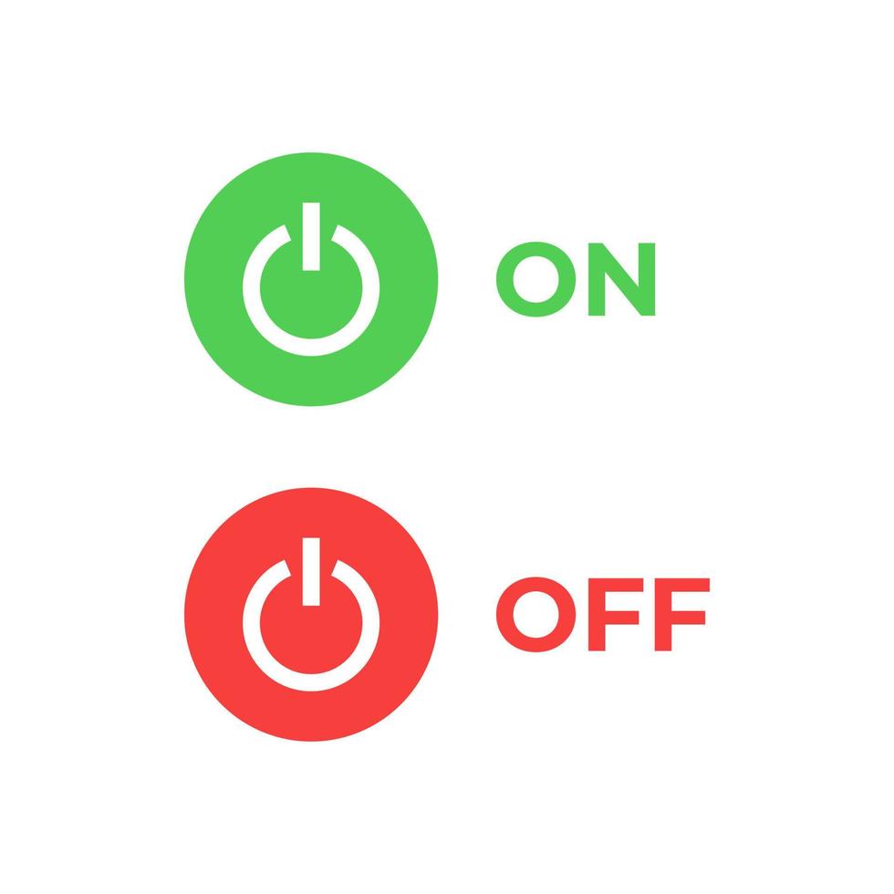 desligue o vetor de ícone de botão em estilo simples