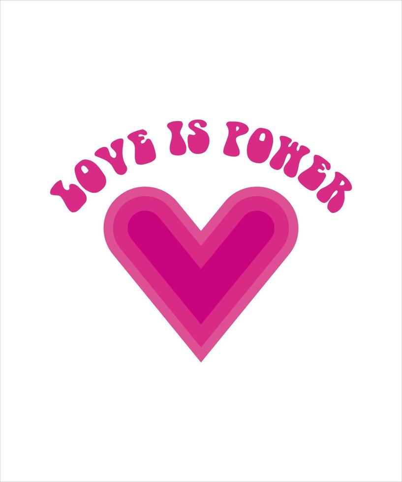 amor é poder com coração vetor