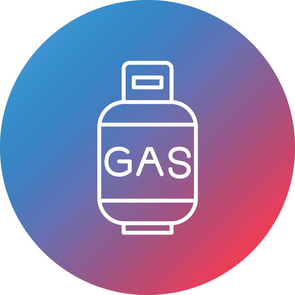 cilindros de gás linha gradiente ícone de fundo do círculo vetor