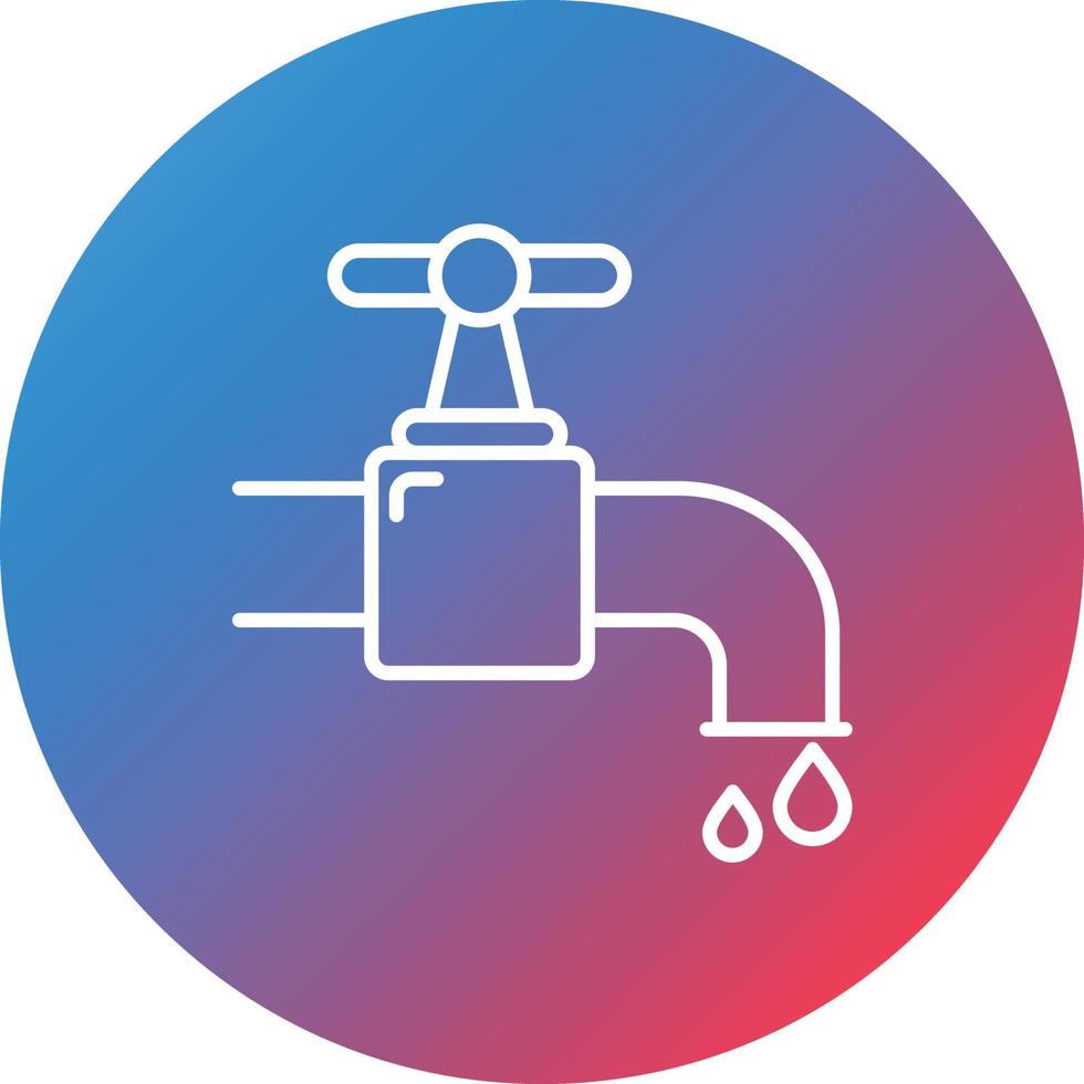 ícone de fundo do círculo de gradiente de linha de torneira de água vetor