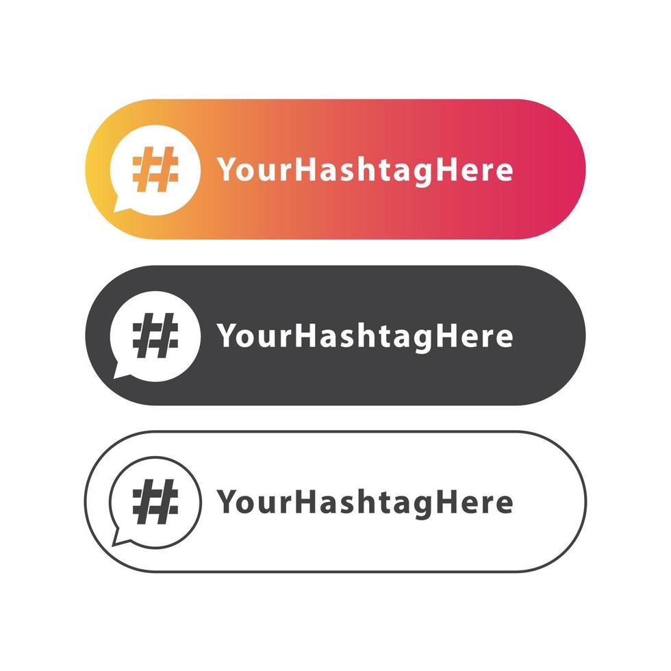 rótulo de hashtag, bolhas de mensagem com lugar para o seu texto. ícone do logotipo vetorial vetor