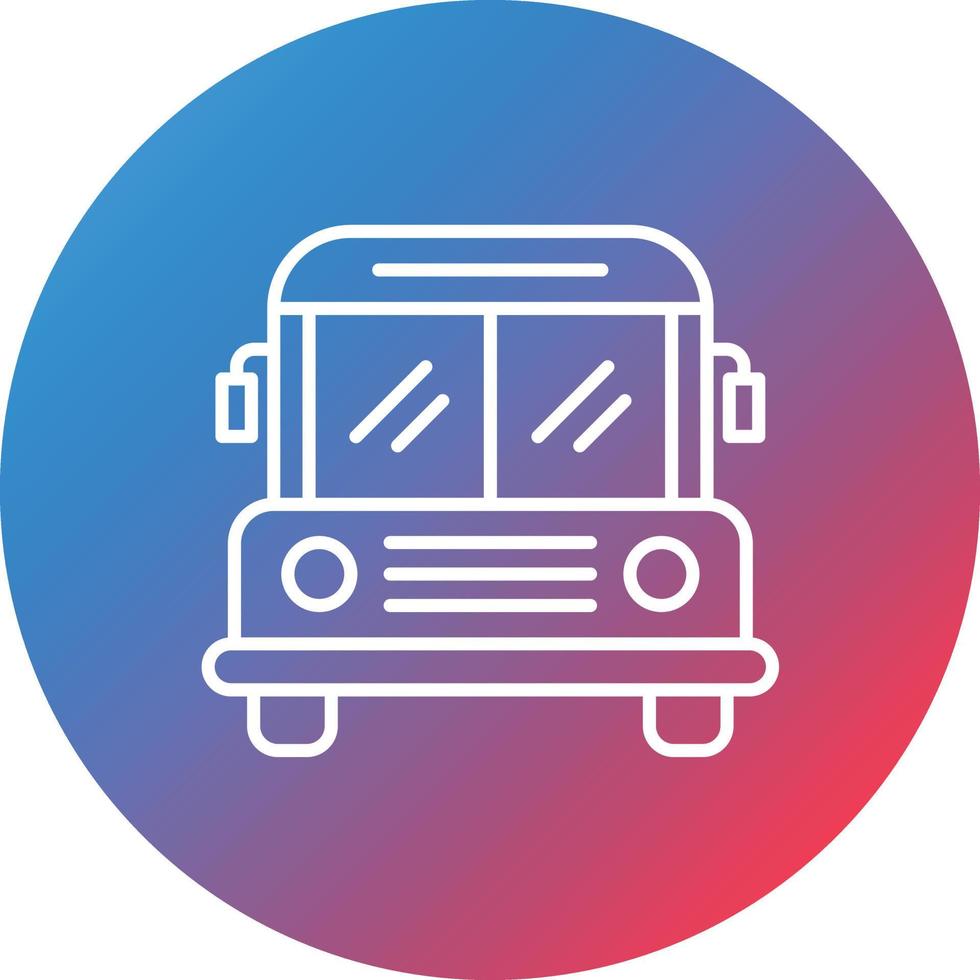 ícone de fundo do círculo gradiente de linha de ônibus vetor