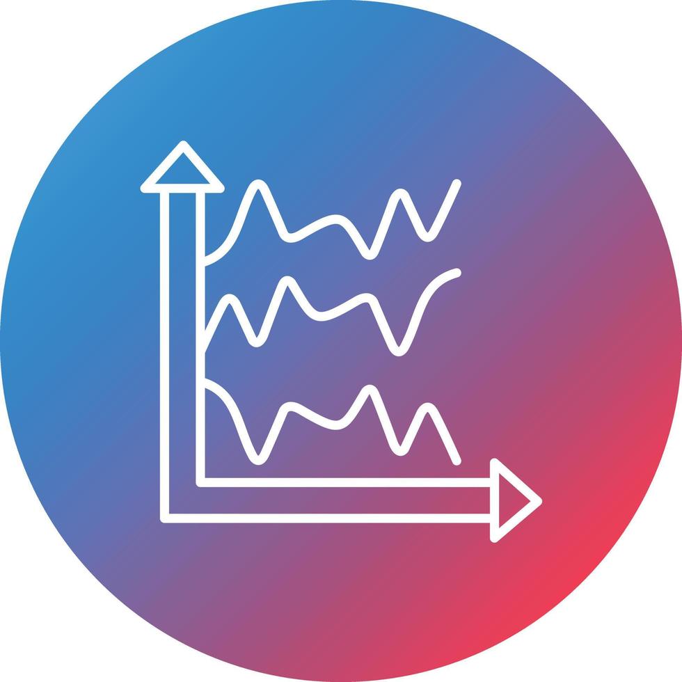 ícone de plano de fundo do círculo de gradiente de linha múltipla do gráfico vetor