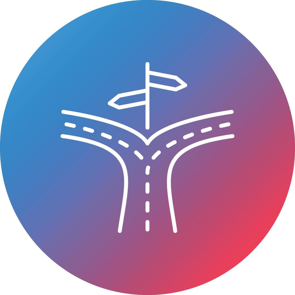 ícone de plano de fundo do círculo de gradiente de linha dividida de estrada vetor