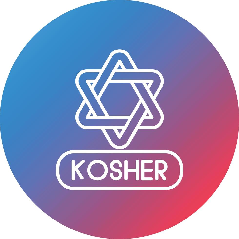 ícone de fundo do círculo de gradiente de linha kosher vetor