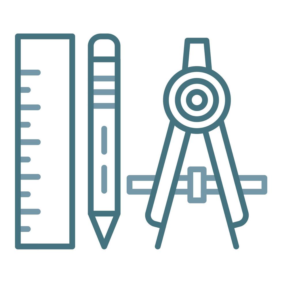 ferramentas de geometria linha ícone de duas cores vetor