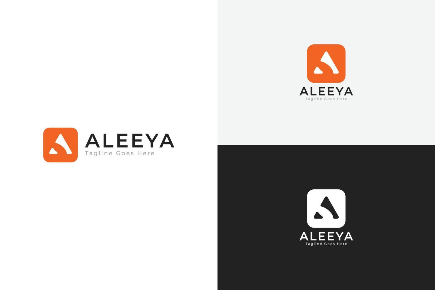 aleeya um logotipo de carta vetor