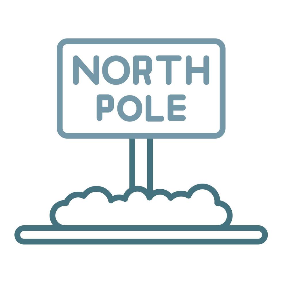ícone de duas cores da linha do polo norte vetor