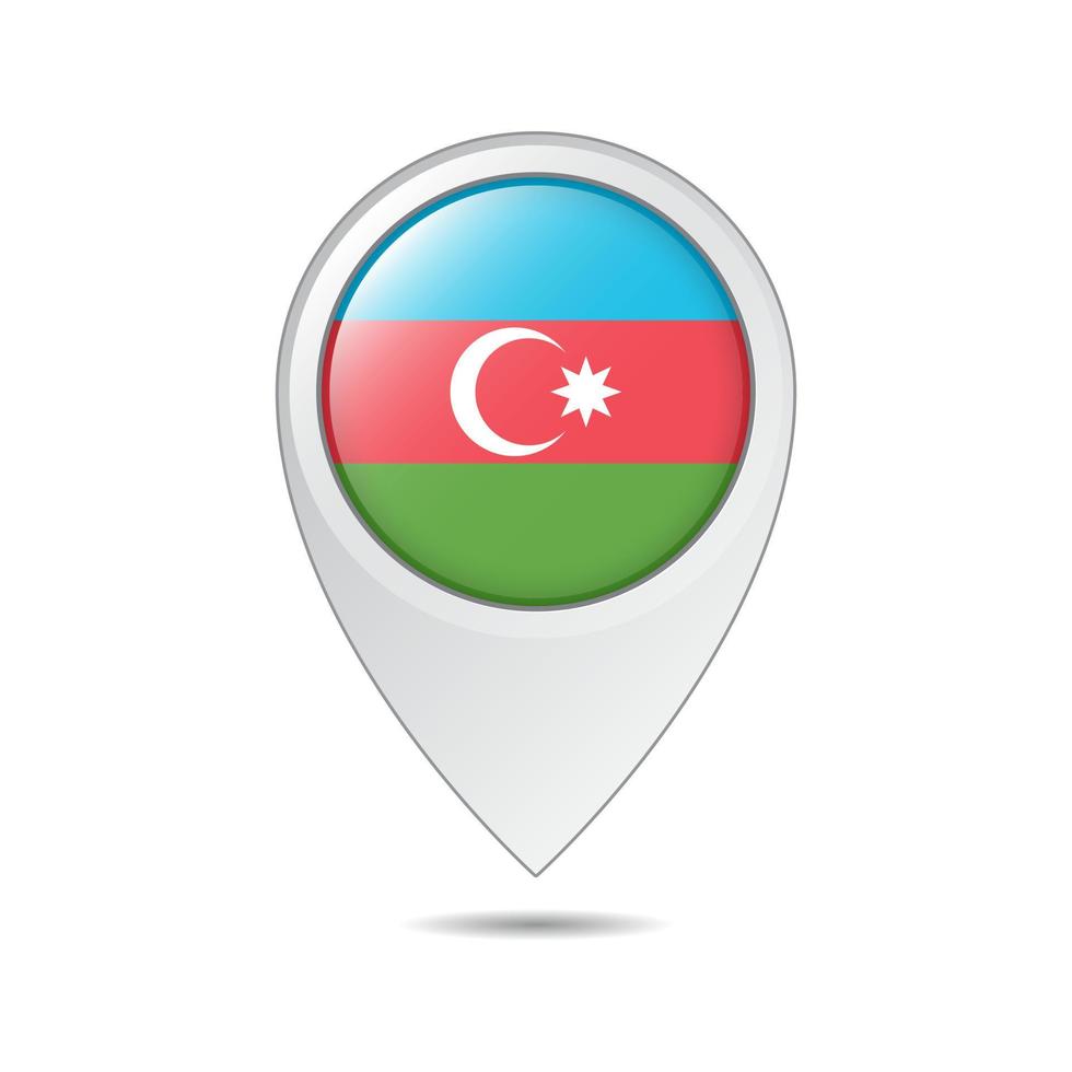 marca de localização do mapa da bandeira do azerbaijão vetor