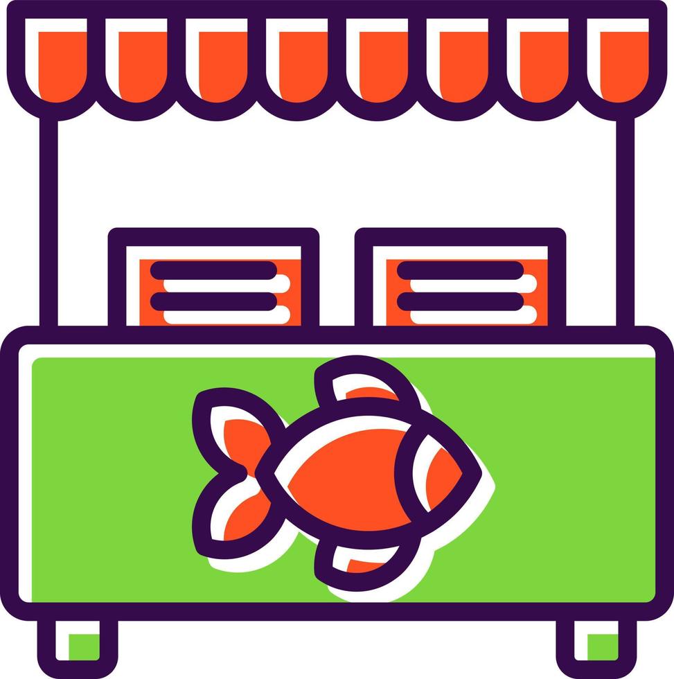 design de ícone de vetor de mercado de peixe