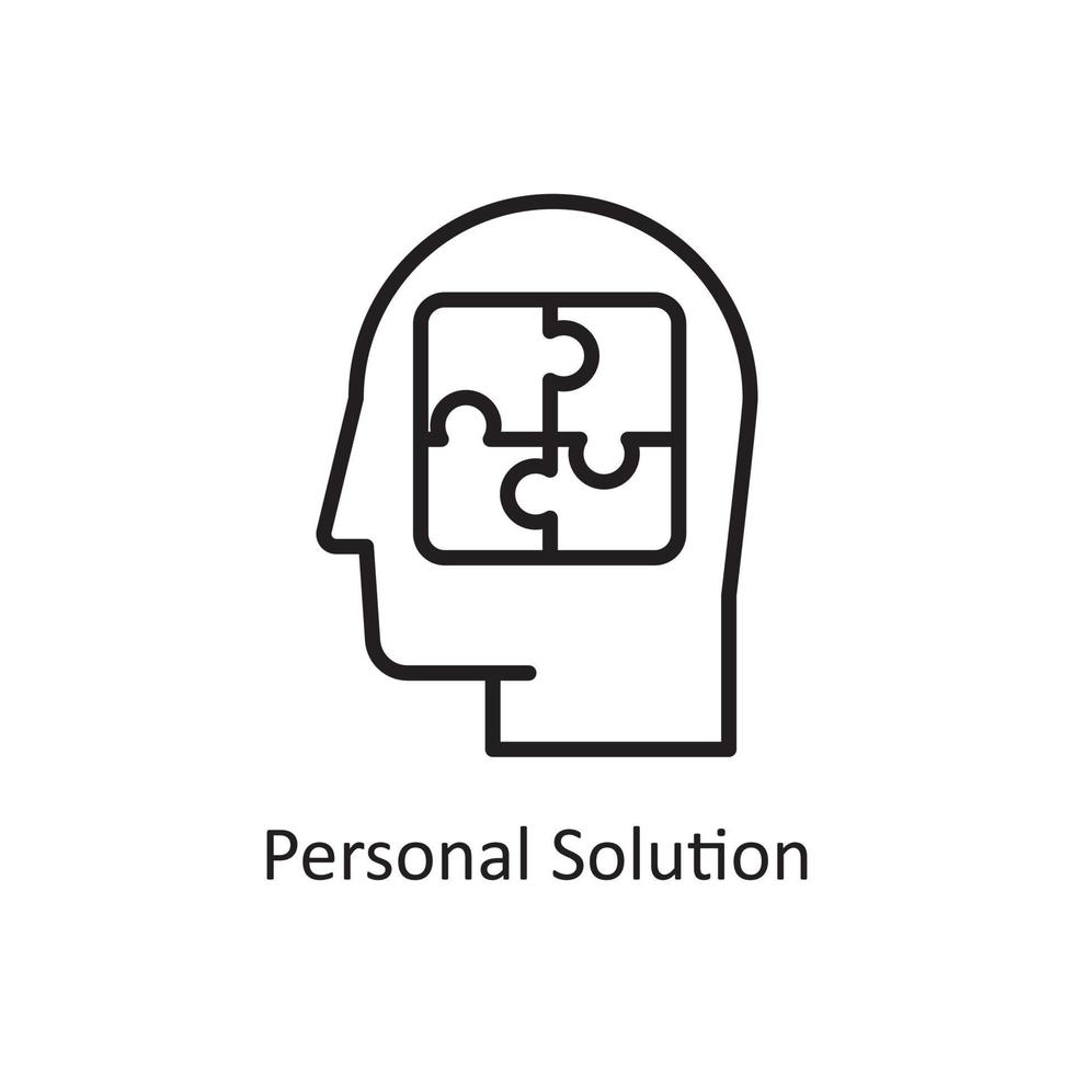 ilustração de design de ícone de contorno de vetor de solução pessoal. símbolo de gerenciamento de negócios e dados no arquivo eps 10 de fundo branco