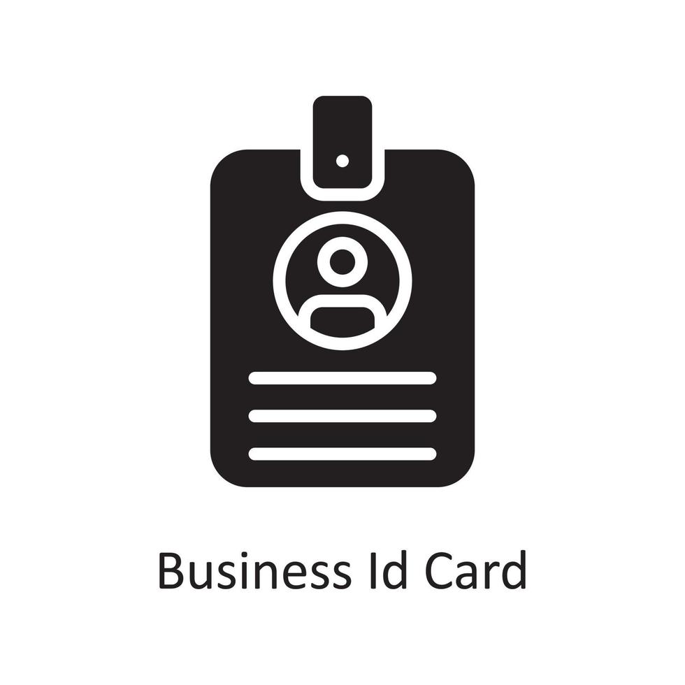 ilustração de design de ícone sólido de vetor de cartão de identificação de negócios. símbolo de gerenciamento de negócios e dados no arquivo eps 10 de fundo branco