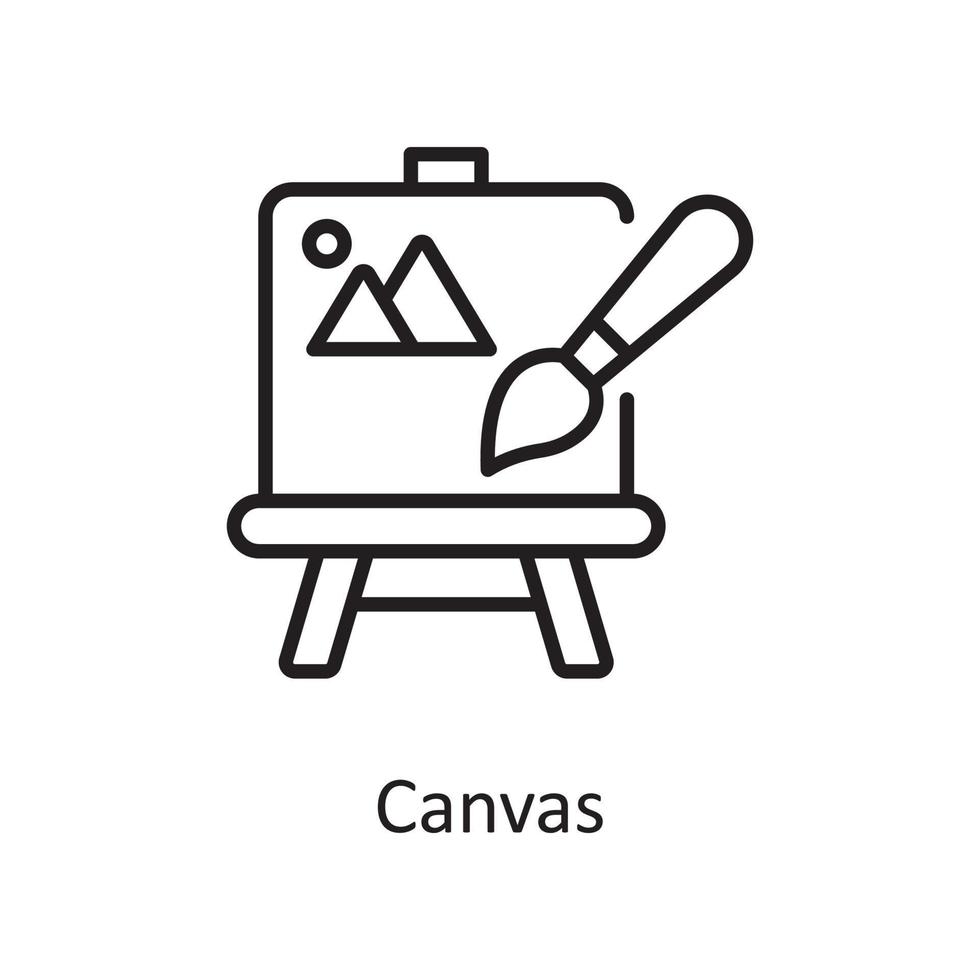 ilustração de design de ícone de contorno de vetor de lona. símbolo de design e desenvolvimento no arquivo eps 10 de fundo branco