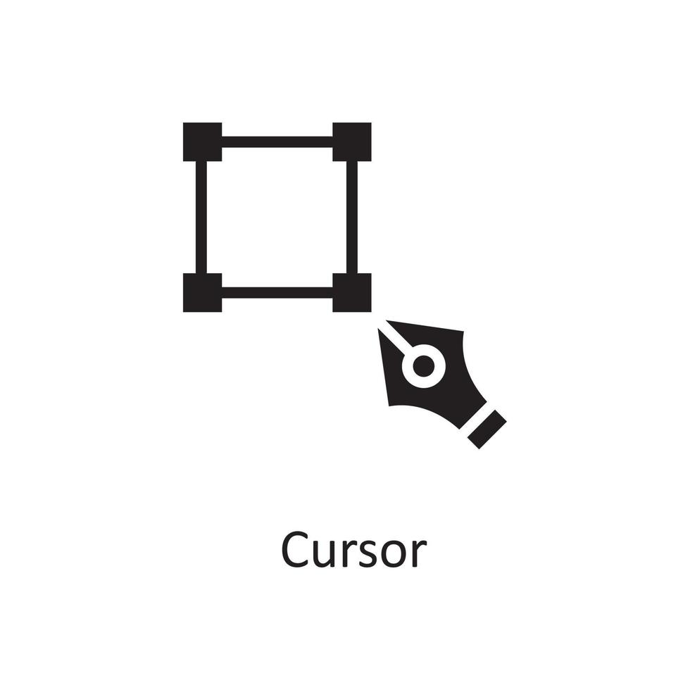 ilustração em vetor cursor ícone sólido design. símbolo de design e desenvolvimento no arquivo eps 10 de fundo branco