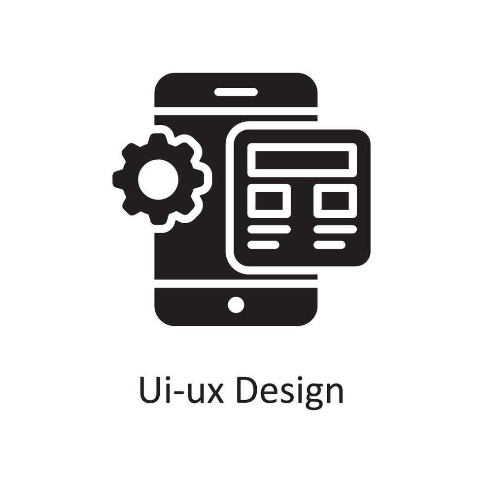 ilustração de design de ícone sólido do vetor de design ui-ux. símbolo de design e desenvolvimento no arquivo eps 10 de fundo branco