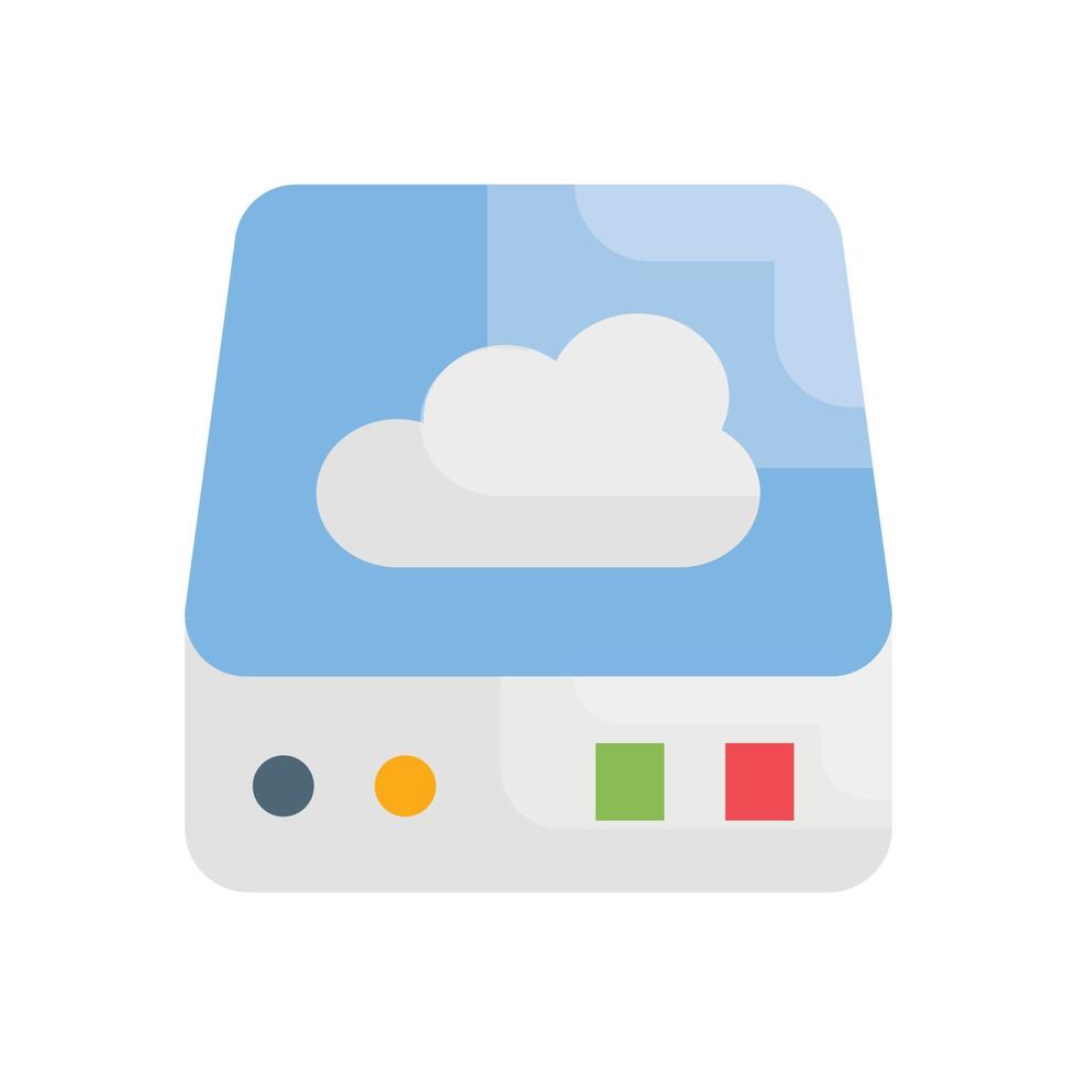 ícone plano de vetor de unidade de nuvem símbolo de computação em nuvem arquivo eps 10
