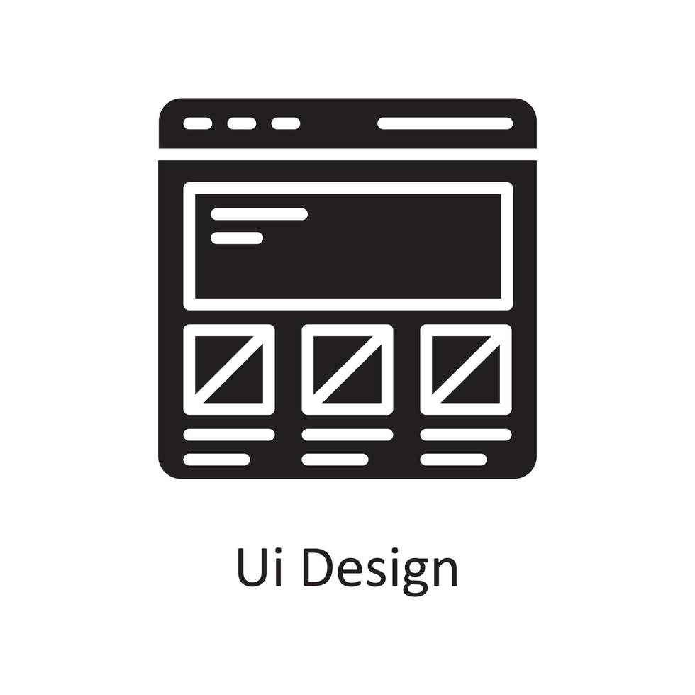 ilustração de design de ícone sólido vetorial de design de interface do usuário. símbolo de design e desenvolvimento no arquivo eps 10 de fundo branco vetor