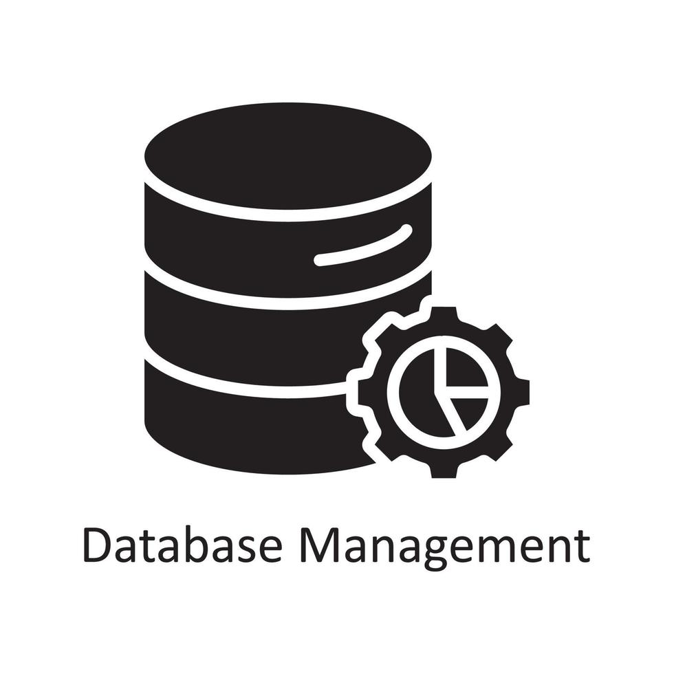 ilustração de design de ícone sólido vetor de gerenciamento de banco de dados. símbolo de gerenciamento de negócios e dados no arquivo eps 10 de fundo branco