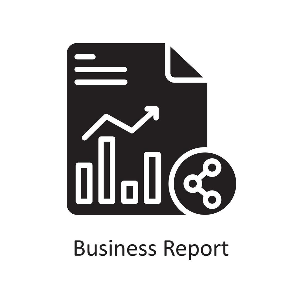 relatório de negócios compartilhar ilustração em vetor ícone sólido design. símbolo de gerenciamento de negócios e dados no arquivo eps 10 de fundo branco