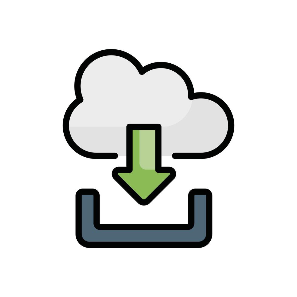 downloads de nuvem ícone de esboço de vetor preenchido símbolo de computação em nuvem arquivo eps 10