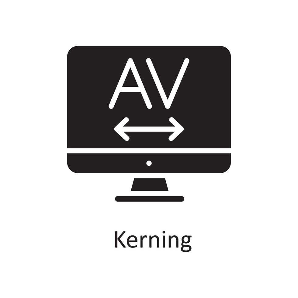 kerning vector solid icon design ilustração. símbolo de design e desenvolvimento no arquivo eps 10 de fundo branco