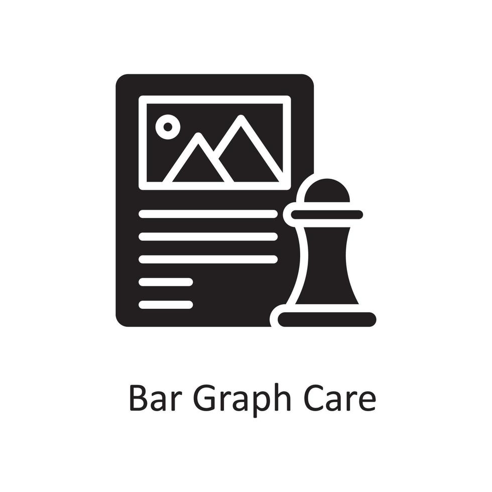 ilustração de design de ícone sólido de vetor de cuidados de gráfico de barras. símbolo de design e desenvolvimento no arquivo eps 10 de fundo branco