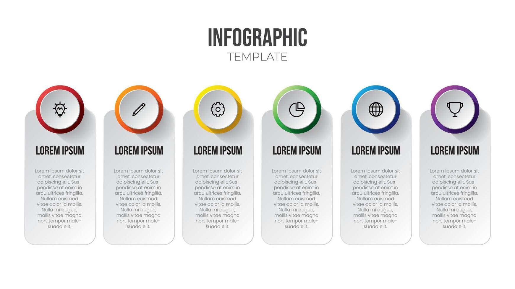 vetor de elemento infográfico com 6 opções ou etapas