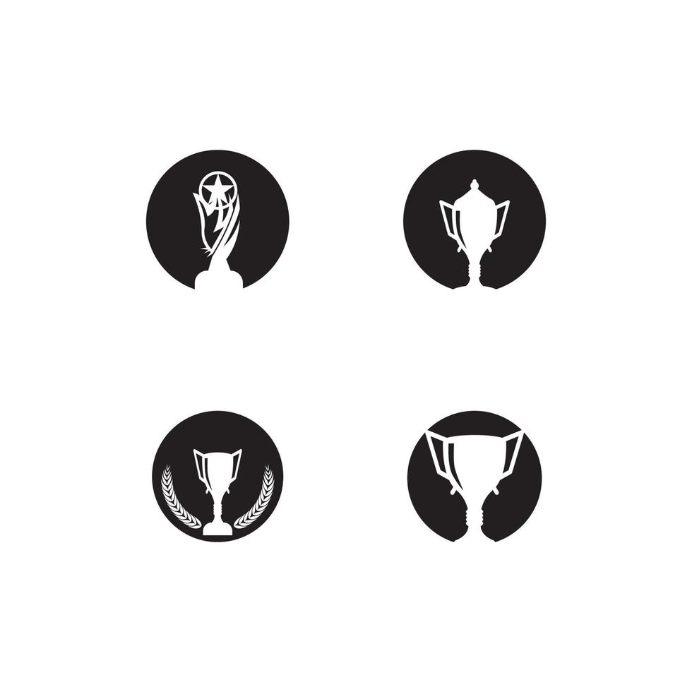 modelo de vetor de logotipo de silhueta negra de troféu