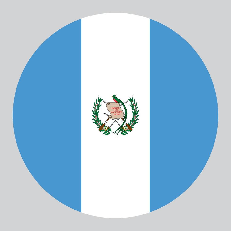 ilustração em forma de círculo plano da bandeira da guatemala vetor