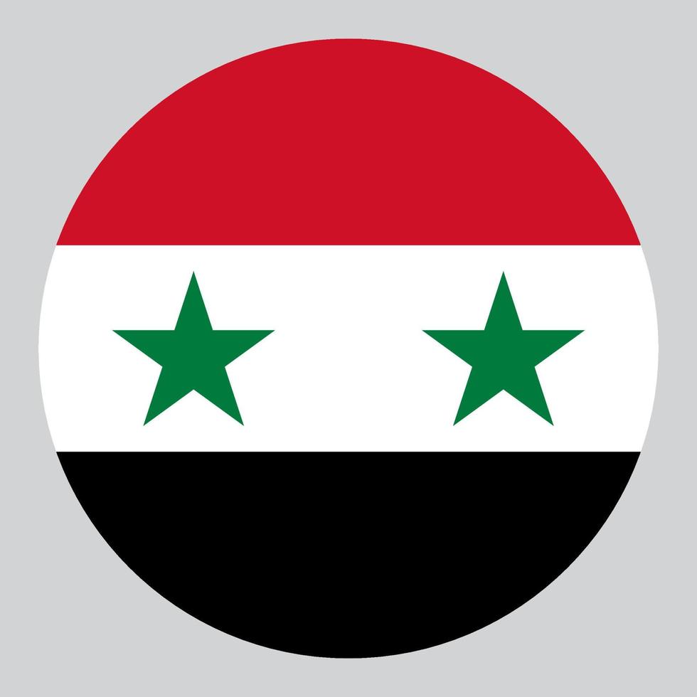 ilustração em forma de círculo plano da bandeira da síria vetor