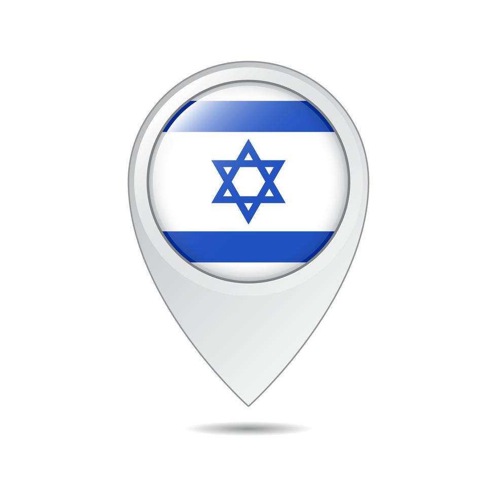 marca de localização do mapa da bandeira de israel vetor