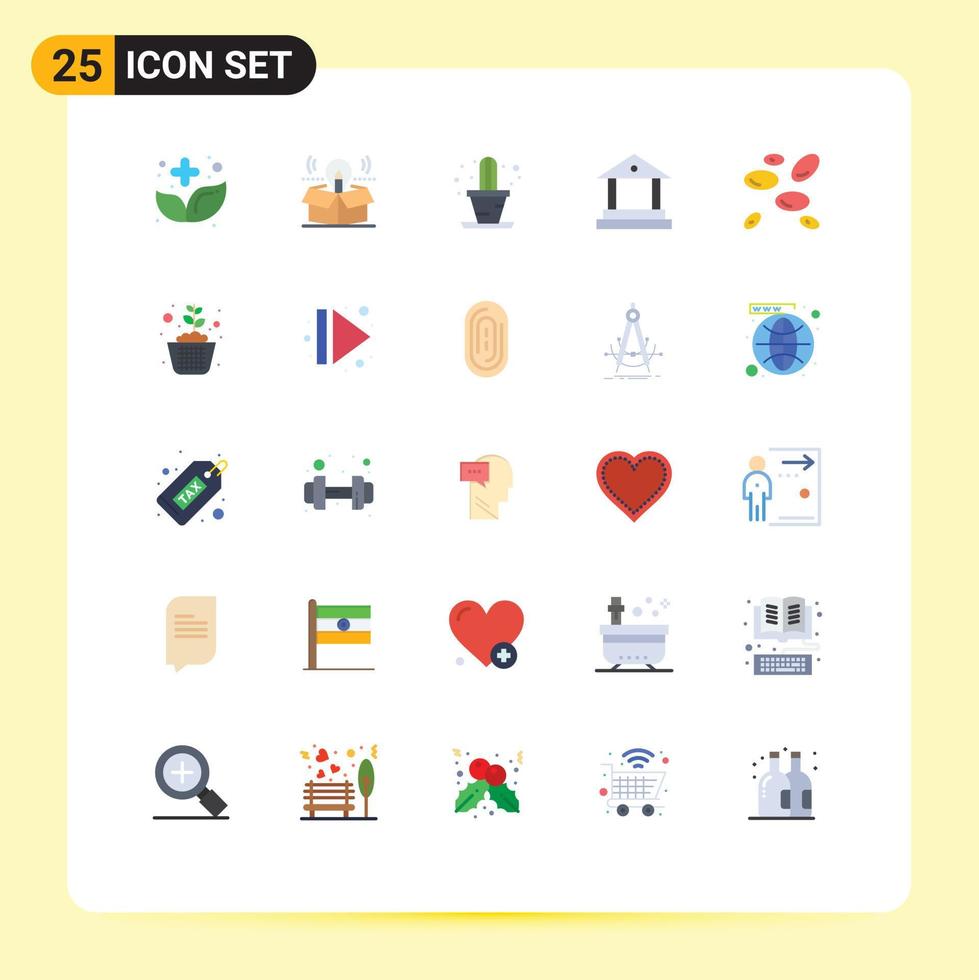 25 ícones criativos, sinais e símbolos modernos da ideia de finanças wbcs, plantas bancárias, elementos de design de vetores editáveis